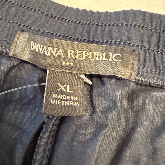 Banana Republic factory sleep shorts navy blue with white trim elastic waist XL - Picture 3 of 9